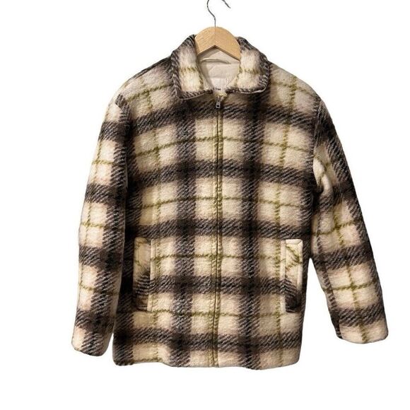 Aritzia Wilfred Free Womens Jacket Size 2/Medium Lyon Wool Plaid Shacket - Picture 1 of 13